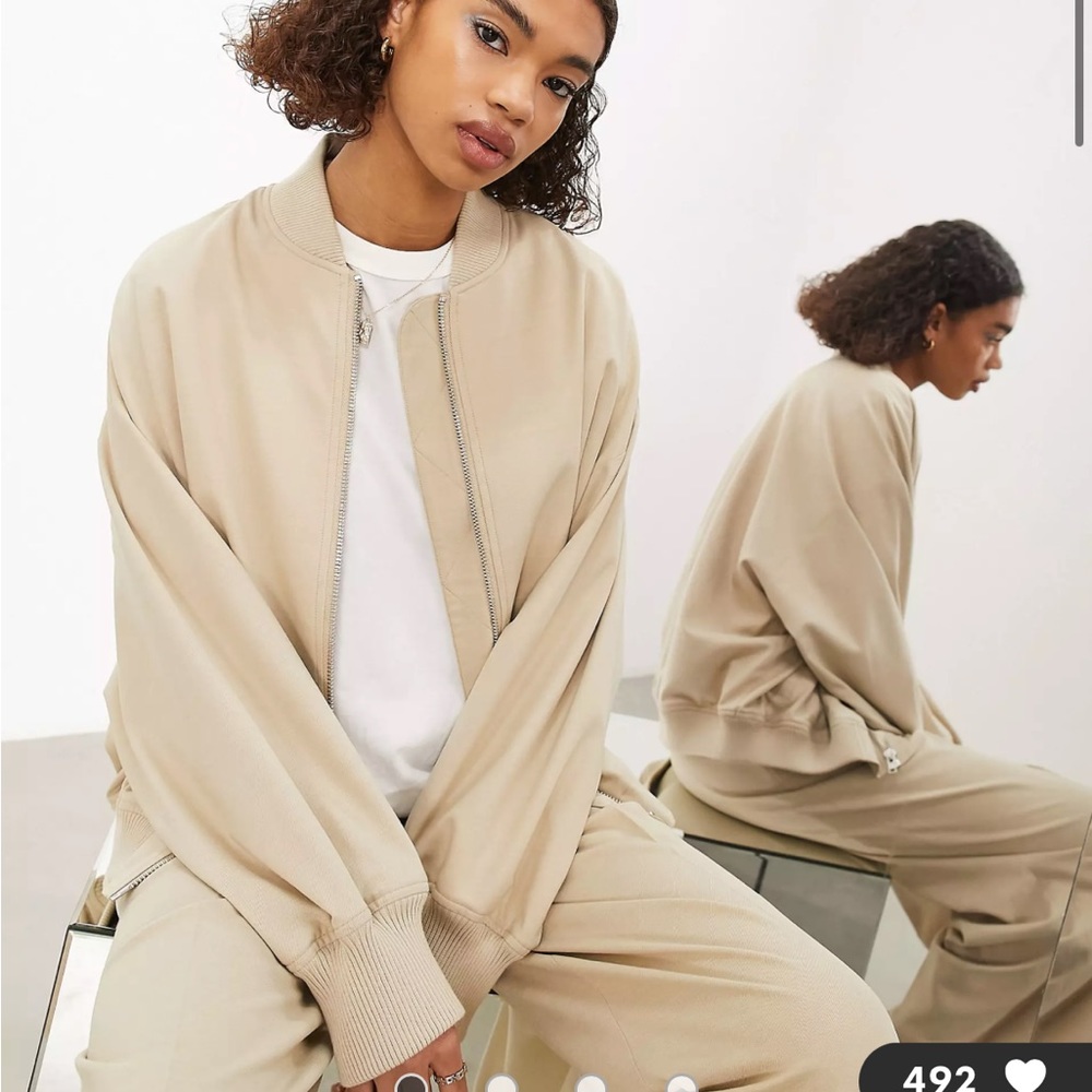 Asos tan oversized bomber US 10
